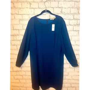 Anne Taylor Loft navy blue long sleeve dress NWT